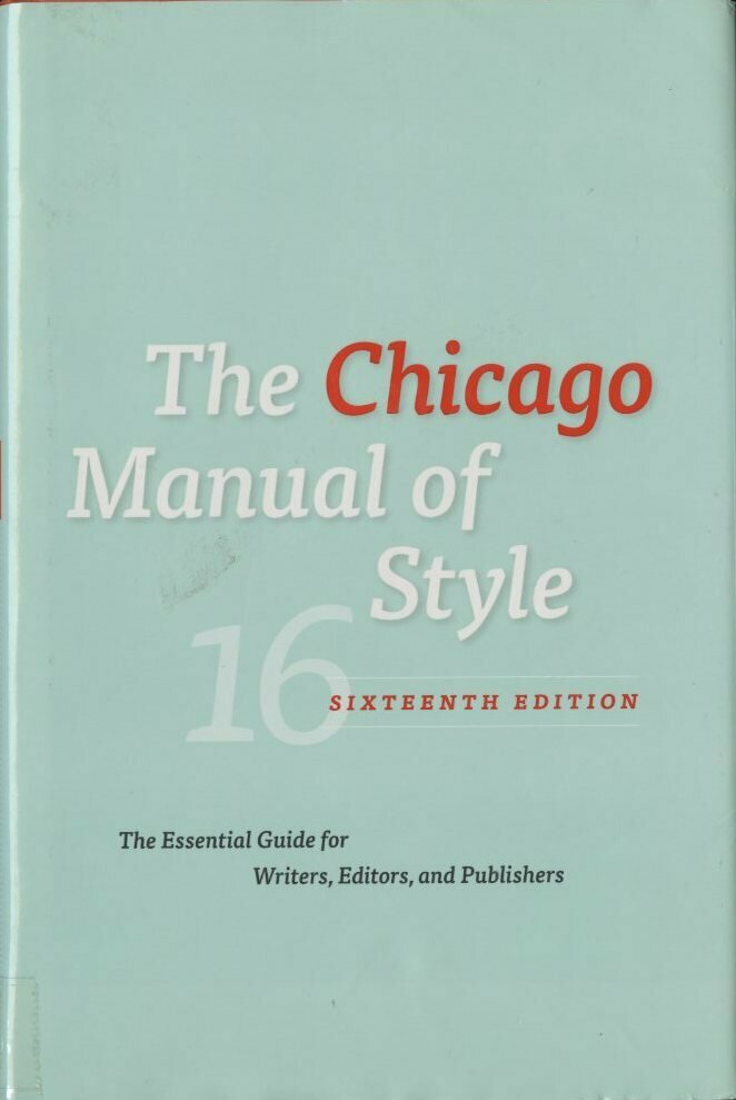 The Chicago Manual Of Style Sixteenth Edition | Dalloul Art Foundation